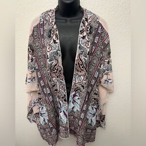Live 4 Truth Black and Red Floral Kimono/Robe/Cover Up